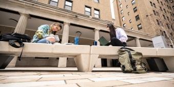 Students studying outside